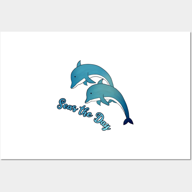 Seas the day dolphins Wall Art by KaisPrints